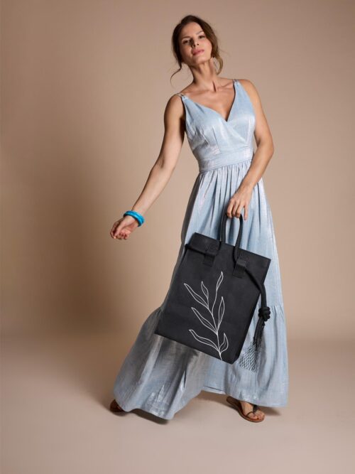 Bolsa Saco Céu Preta Estampada Bolsa Saco Céu Preta Estampada